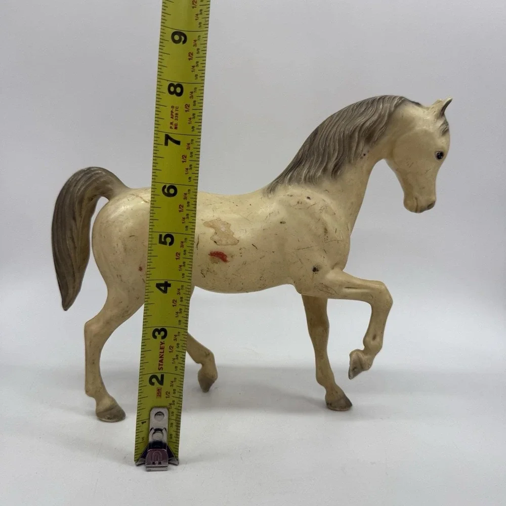 Breyer White Horse w Gray Mane and Gray Tail Vintage Flawed Toy